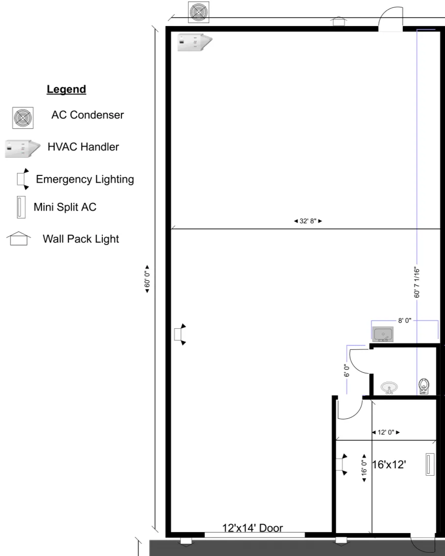 Floor plan for the 1,950 SF Unit 102